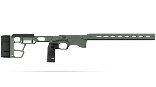 Das MDT ACC Premier GEN2 System bietet überlegene Präzision und Stabilität, eine breite Forend für optimale Unterstützung und einfache Anpassungsmöglichkeiten.